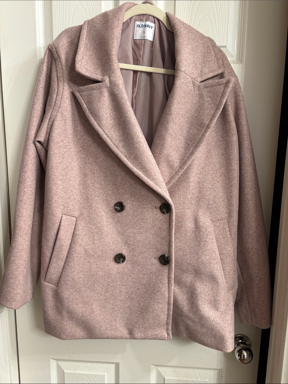 Old Navy Women's Dusty Blush Double-Breasted Peacoat